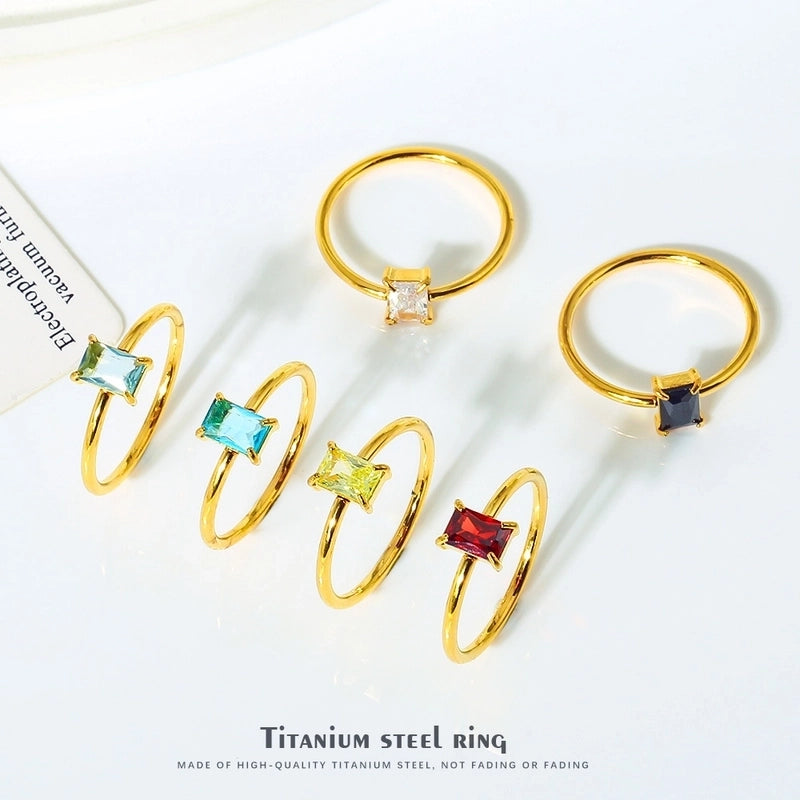 Minimalist Geometric Titanium Steel Rings