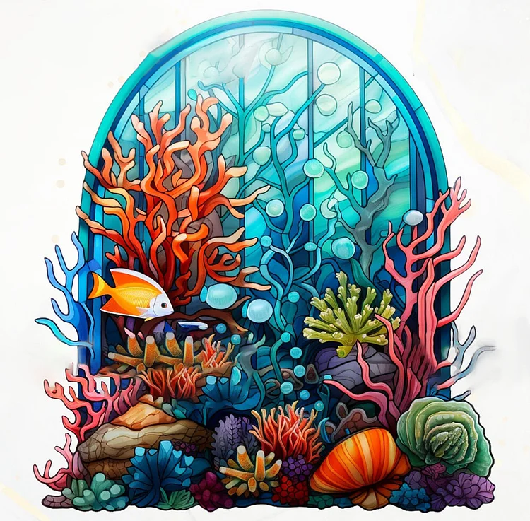 Full Round Drill Diamond Painting -Glass Art - Underwater World Animals - 40*40cm