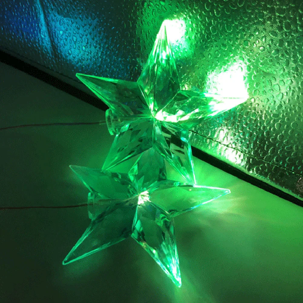 Solar Color Changing Wind Chime Lamps Star Moon Pendant Garden Light (A)