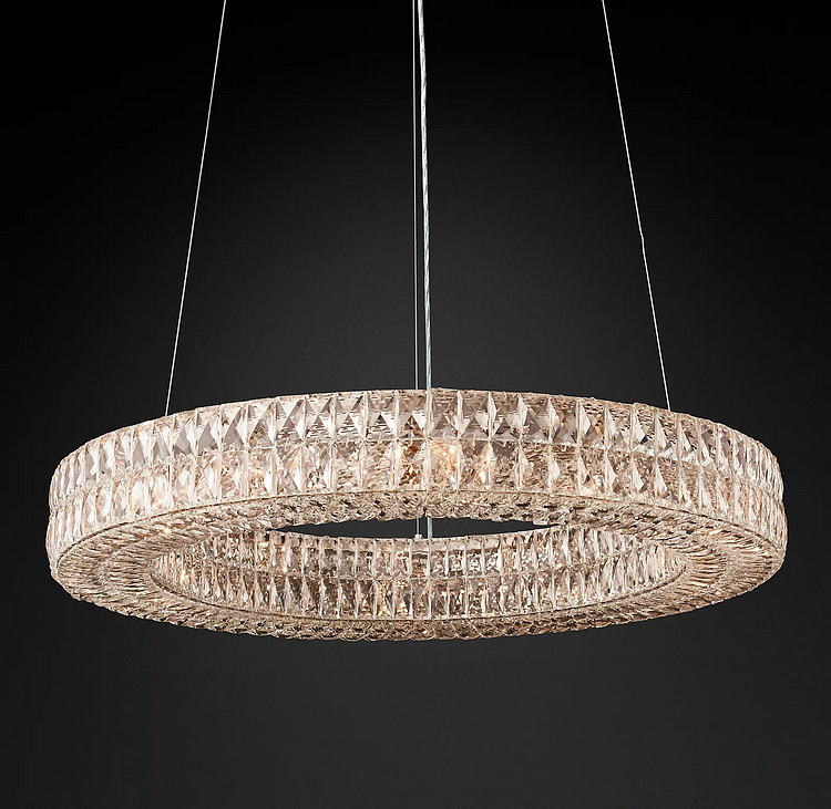 Modern Crystal Luxury Spiridon Round Chandelier 32" -Love Word Lighting