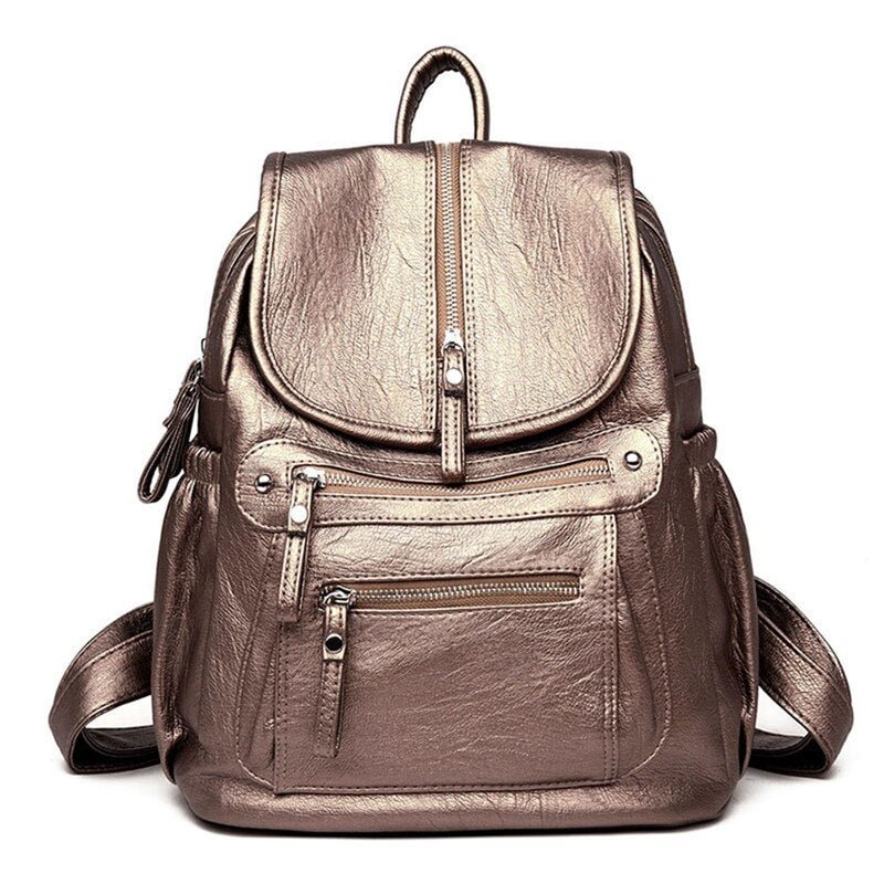 Fashion Bagpack Women's Leather Backpacks Large Capacity Female School Backpack For Teenage Girls Shoulder Bag Travel Back Pack