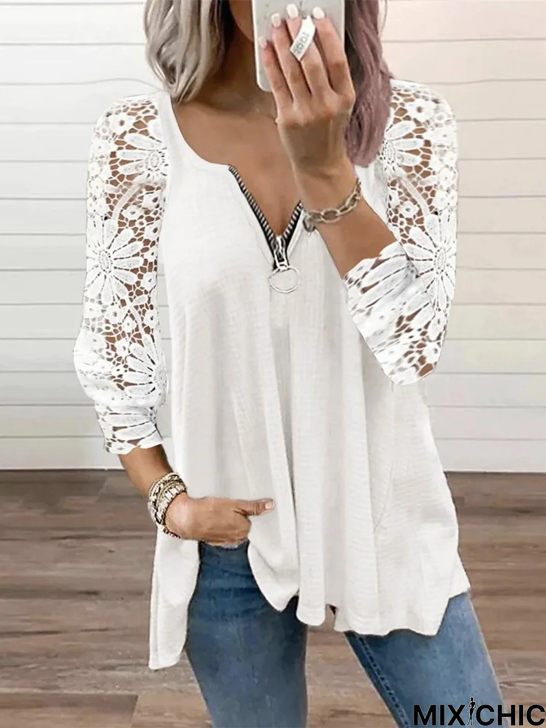 Loose Casual Lace T-Shirt 2023