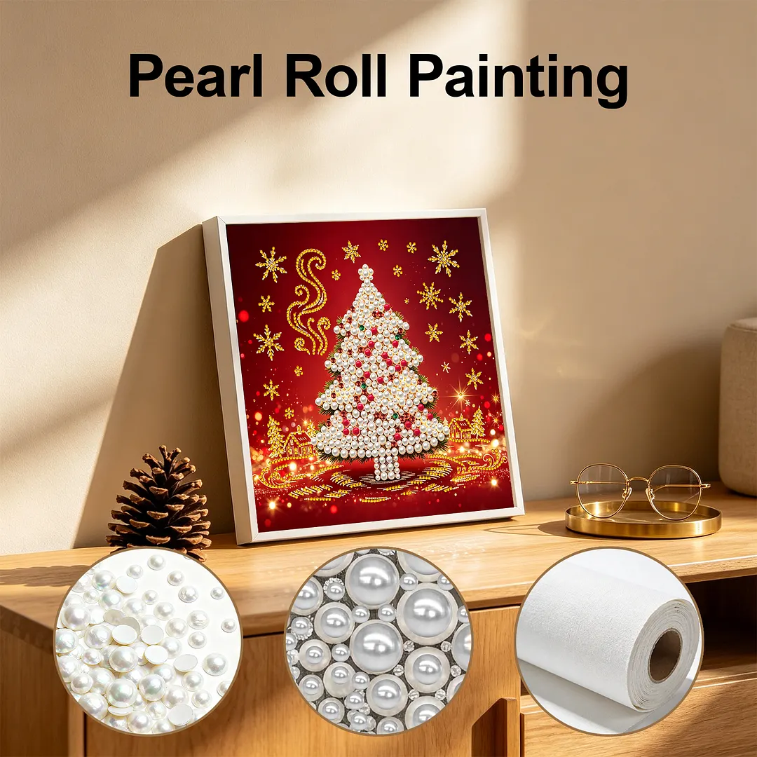 Tree DIY Pearl Painting Bead Art Kit Frameless Canvas 30x30cm