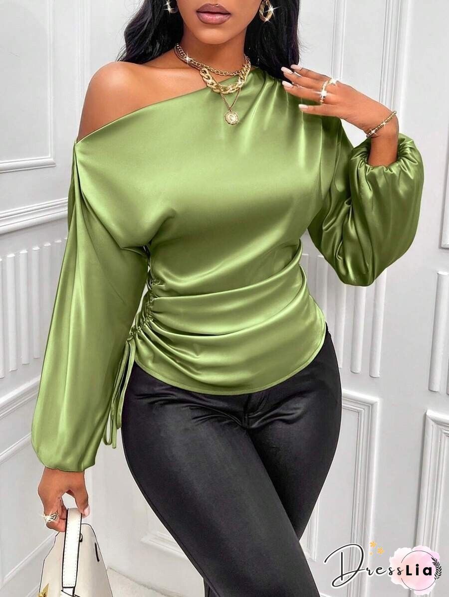 Christmas Semi Shoulder Long Sleeve T-Shirt