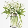 Lily of the Valley Full Stamped Cross Stitch 18CT 2-Strand 25x25cm