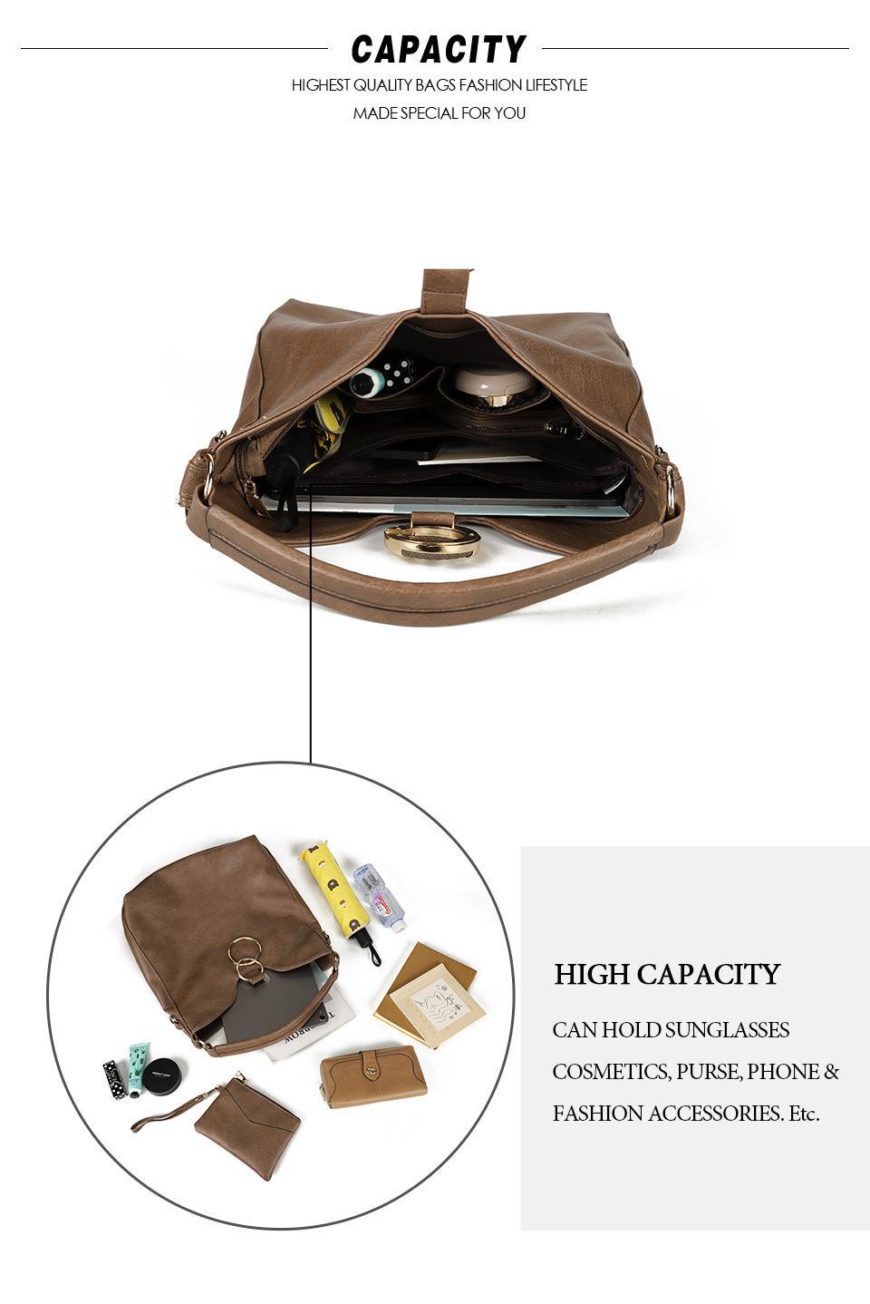 Solid Color Premium Textured Ladies Tote