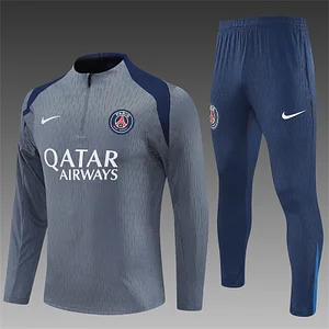 2025/2026 Paris Saint-Germain Grey Half-Pull Training Suit  1:1 Thai Quality