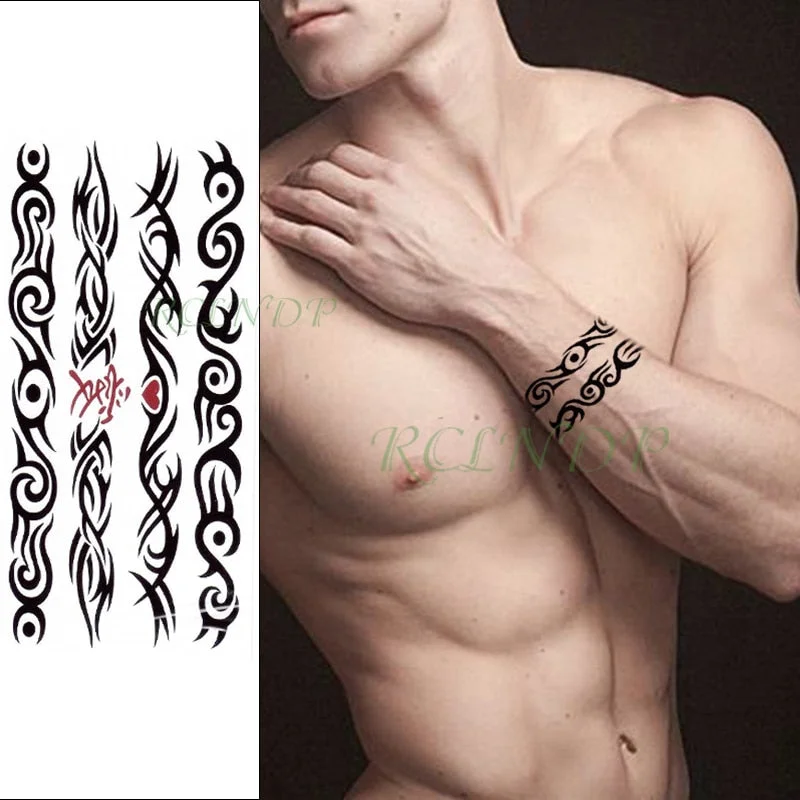 Waterproof Temporary Tattoo Sticker Arabic Letter Heart Love Pattern Personality Fake Tatoo Flash Tatto for Girl Women Men