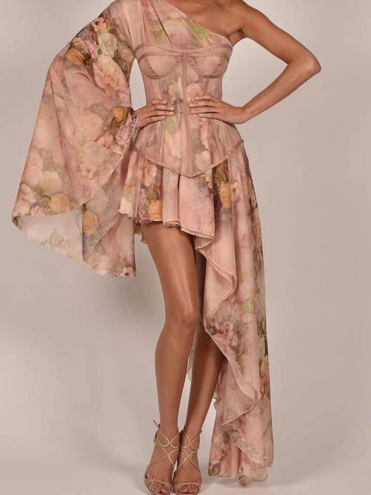 2023  Floral Print Corset Beach Dress Two Pieces Set Dress Women Long Maxi Dresses Party Bodycon  Dress Long Club