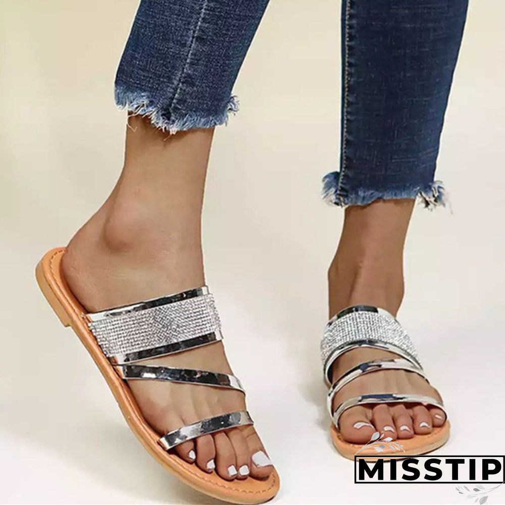 Gold Fashion Casual Patchwork Rhinestone Round Comfortable Out Door Shoes