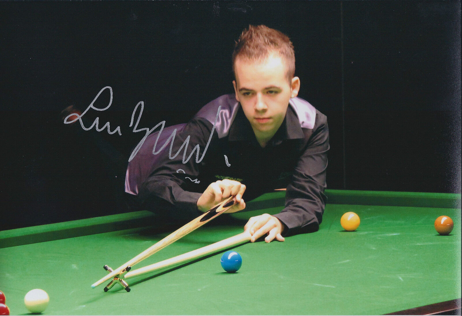 Luca BRECEL AUTOGRAPH 12x8 Signed Photo Poster painting AFTAL COA Belgian SNOOKER Player