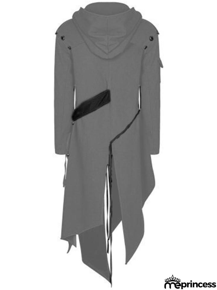 Irregular Hem Hooded Punk Coat