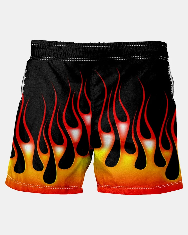 Trendy Flame Print Shorts
