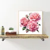12pcs Pink Rose-11CT Stamped Cross Stitch Set 12.5*12.5cm/4.92*4.92in tapestrymarket