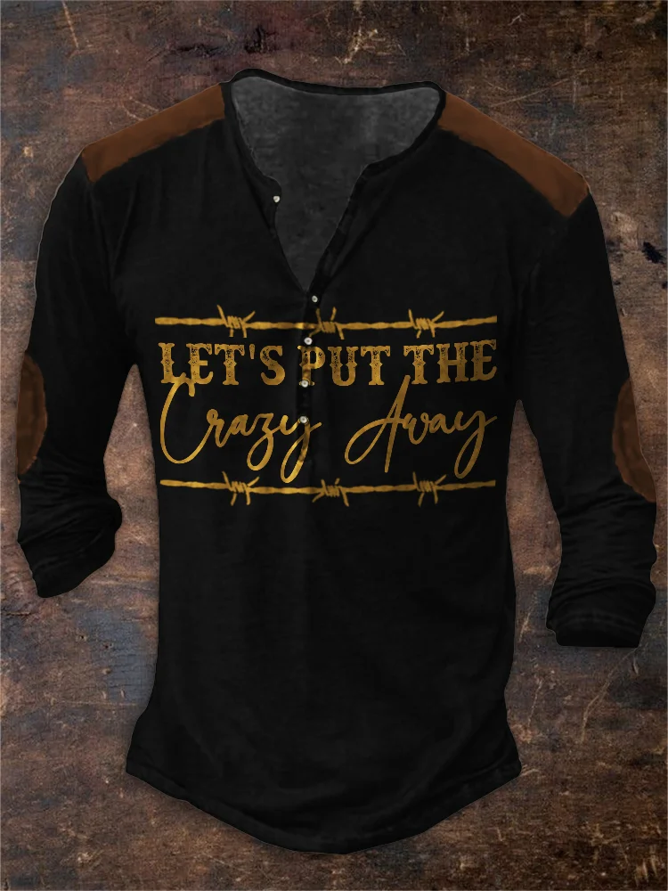Western Wire Put Crazy Away Button Up T Shirt
