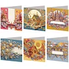 6PCS Diamond Painting Palaces Greeting Cards Postcards with Envelopes