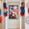 Diamond Painting -DIY Round Drill Independence Day Flag and Flowers(60*40CM)