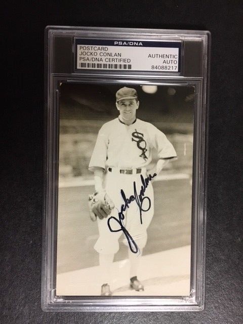 Jocko Conlan White Sox Uniform . Signed Postcard Rare! PSA/DNA