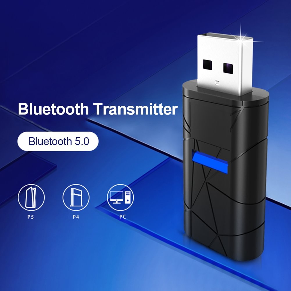 USB Bluetooth Receiver for PS5 PS4 Controller PC Wireless Audio Transmitter