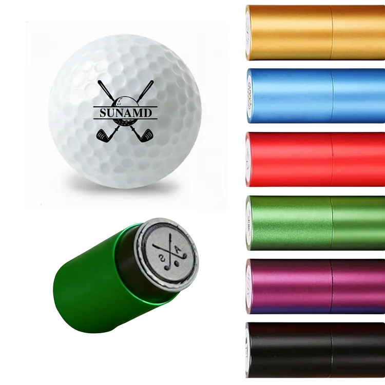 Custom Golf Ball Stamp Marker, Self-Inking Quick-Dry Golf Ball Personalized Stamp with Name Logo, Reusable Waterproof Golf Ball Marking Gift for Men Golfer Dad Husband, Golfing Accessories