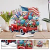 America Flag Car DIY Acrylic Desktop Diamond Art Kit Single-Sided for Home Decor