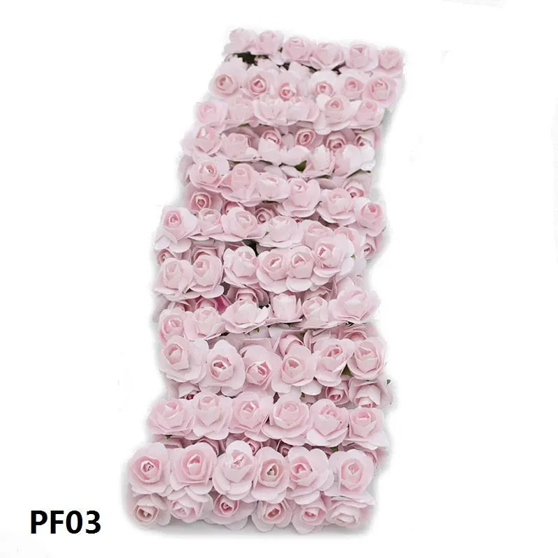 72Pcs/lot 2CM Multicolor Paper Artificial Flowers Mini Rose Flower Head Wedding Bouquet Scrapbooking Party Home Decoration