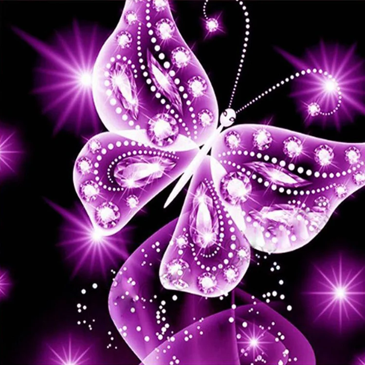 Purple Butterfly - Full Round 40*40CM