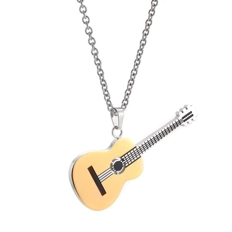 304 Stainless Steel Fashion Plating Guitar Necklace