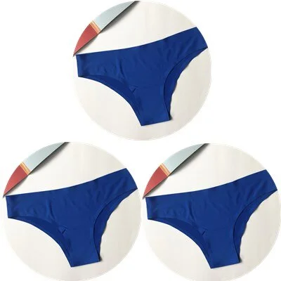 New Fashion Ice Silk Seamless Briefs Plus Size Sexy Breathable Solid Pure Color Black Low-Rise Panties Women Underwear Briefs