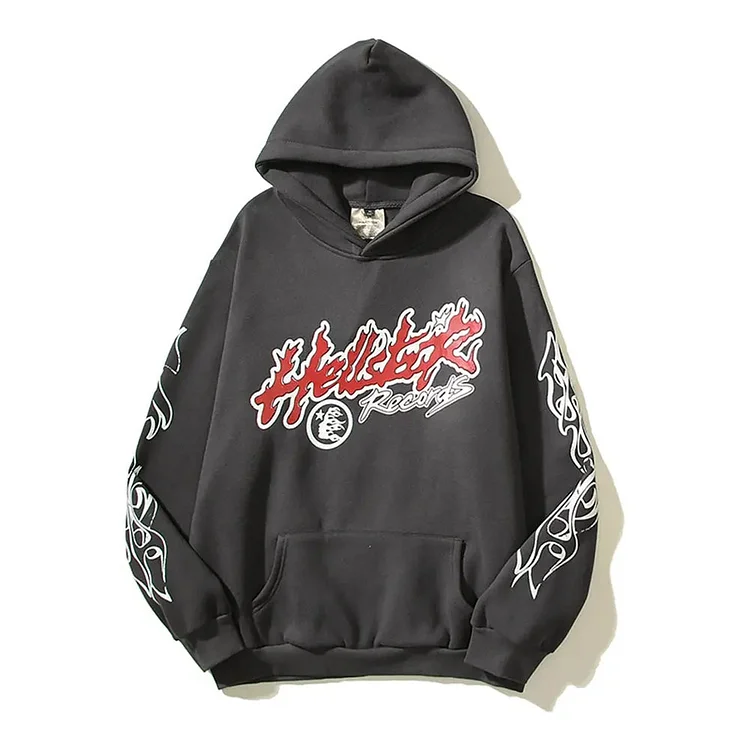 Sopula Retro Hellstar Tour Graphic Gray Pullover Hoodie