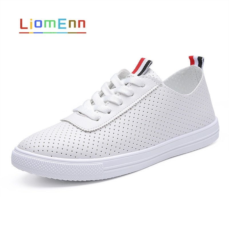 White Sneakers Women PU Leather Flats Tennis Loafers 2021 Casual Summer Sneaker Breathable Vulcanized Sports shoes basket femme