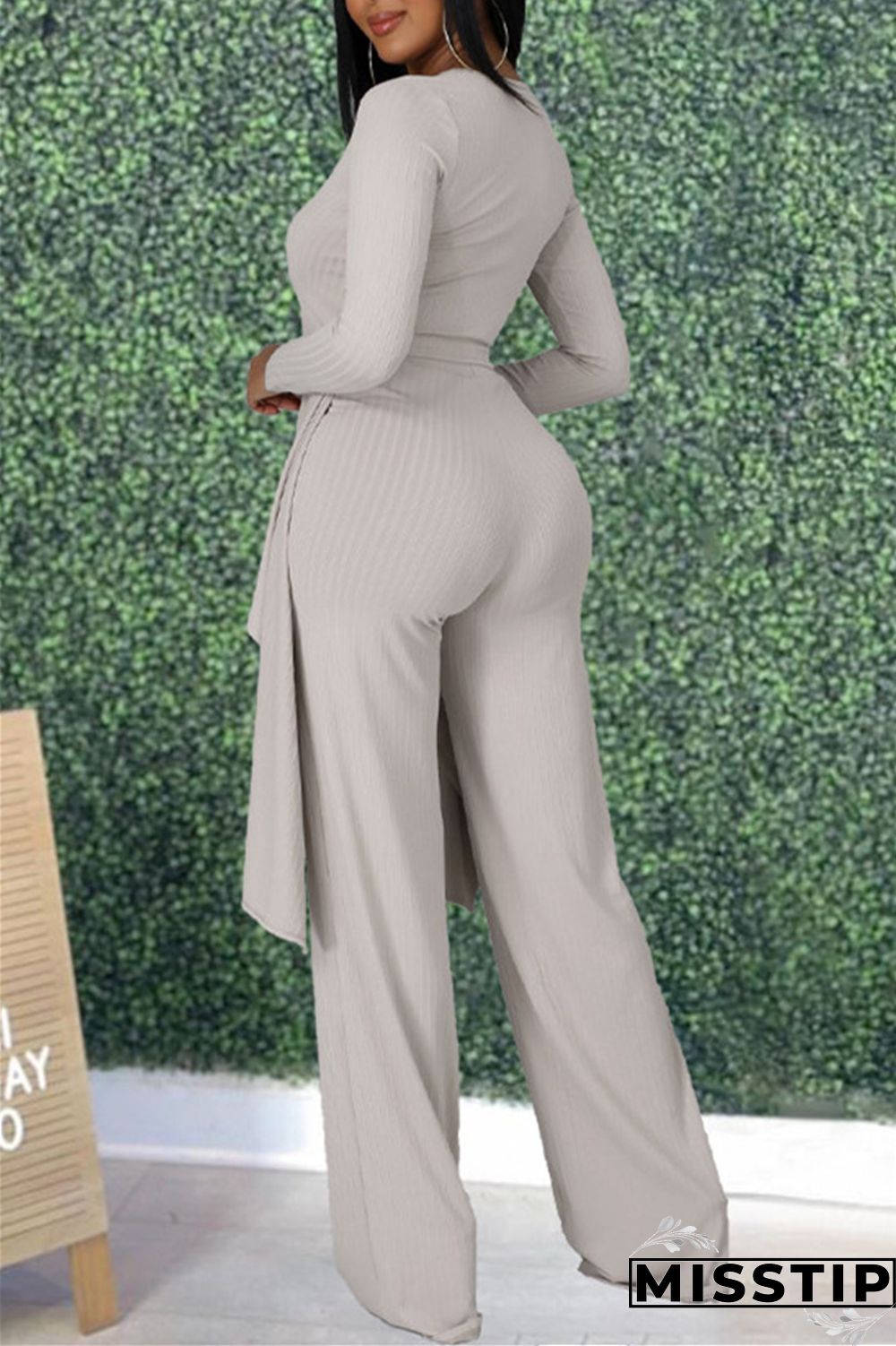 Black Fashion Casual Patchwork Solid Asymmetrical V Neck Long Sleeve Two Pieces