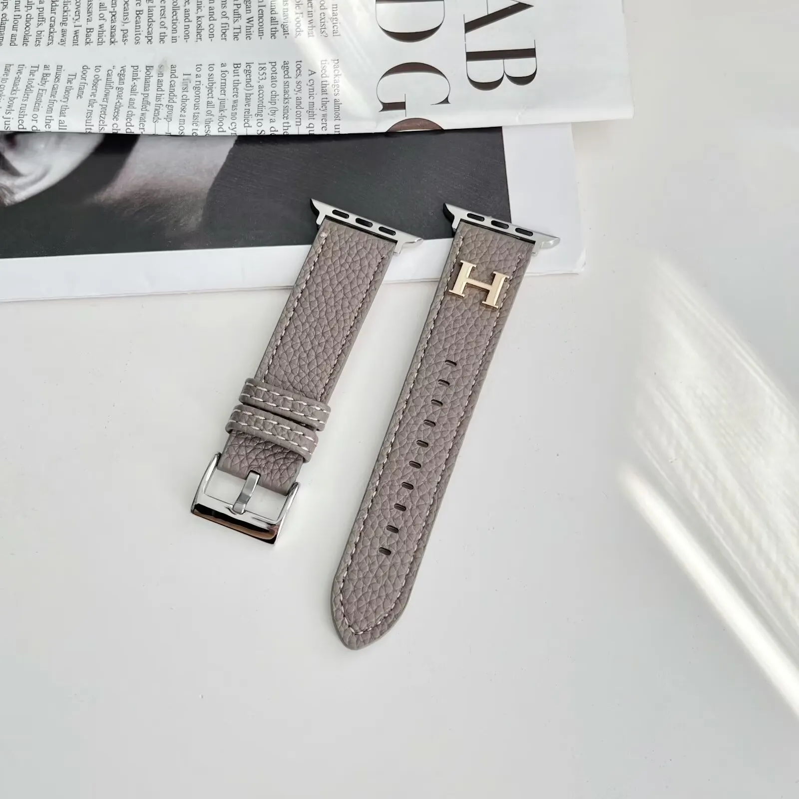 Herm&egrave;s Genuine Leather Apple Watch H-label Replacement Strap iWatch Band
