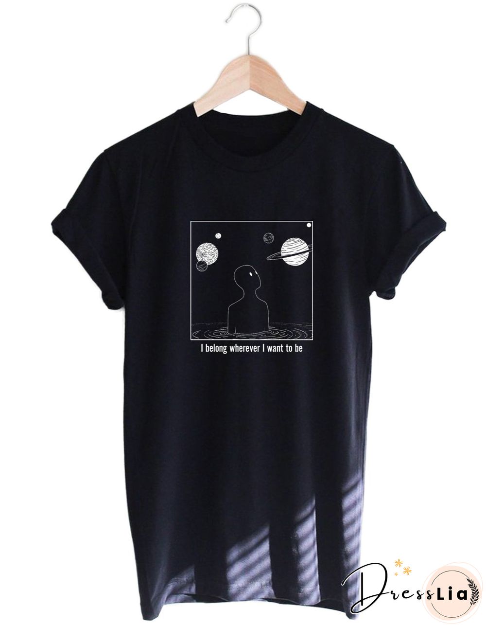 I Belong Wherever I Want To Be Graphic T Shirts Women 100% Cotton Short Sleeve Woman Tshirts Aesthetic T ShirtFor Women Tops