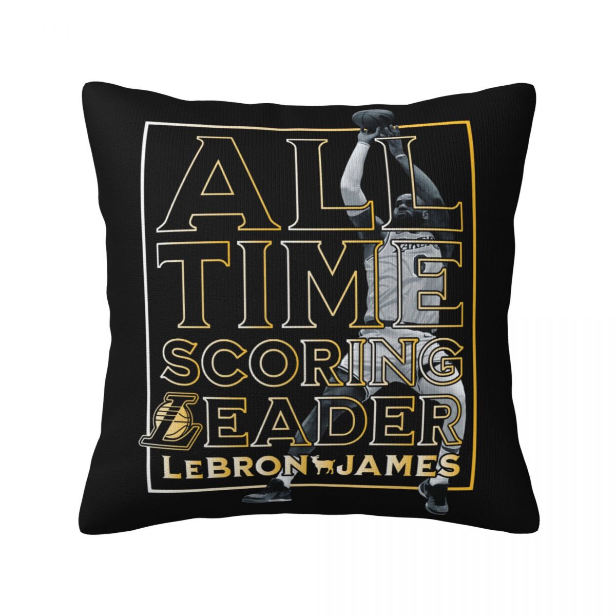 Los Angeles Lakers LeBron James NBA All-Time Scoring Record Pillow Covers 18x18 Inch