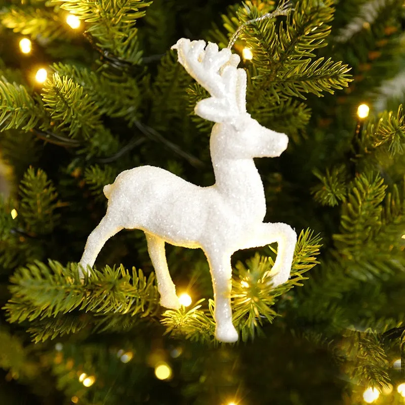 Xmas Tree Pendants Snowflake Angel Deer Hanging Ornaments Christmas Decorations For Home Kids Toy 2022 Navidad New Year Party