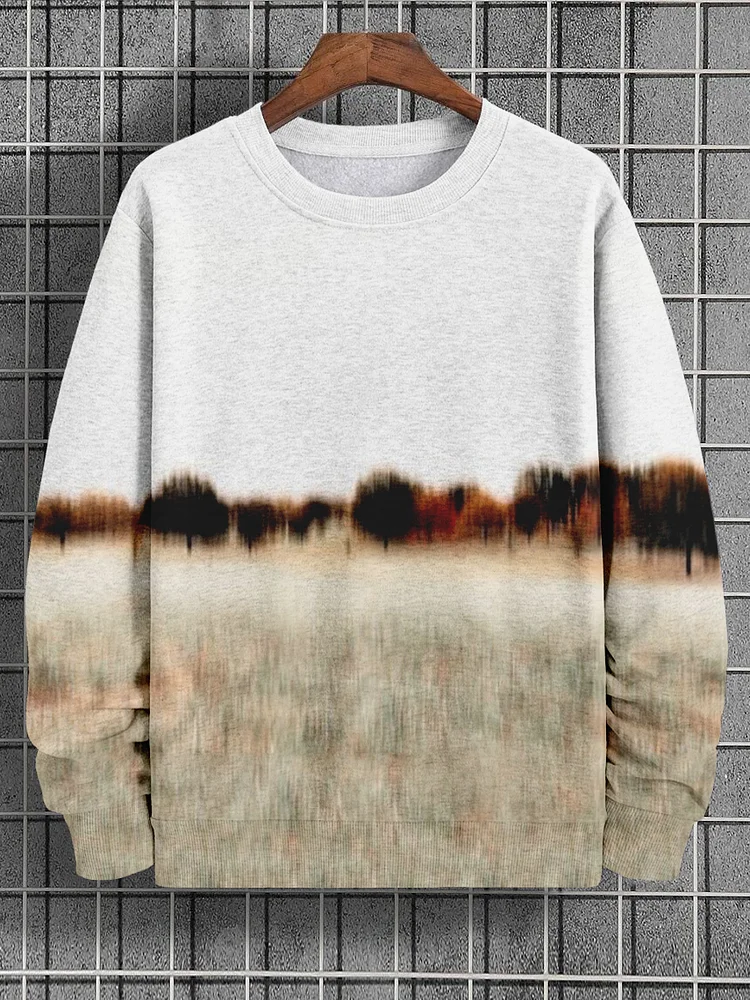 Men's Forest Scenery Silhouette Art Print Casual Sweatshirt