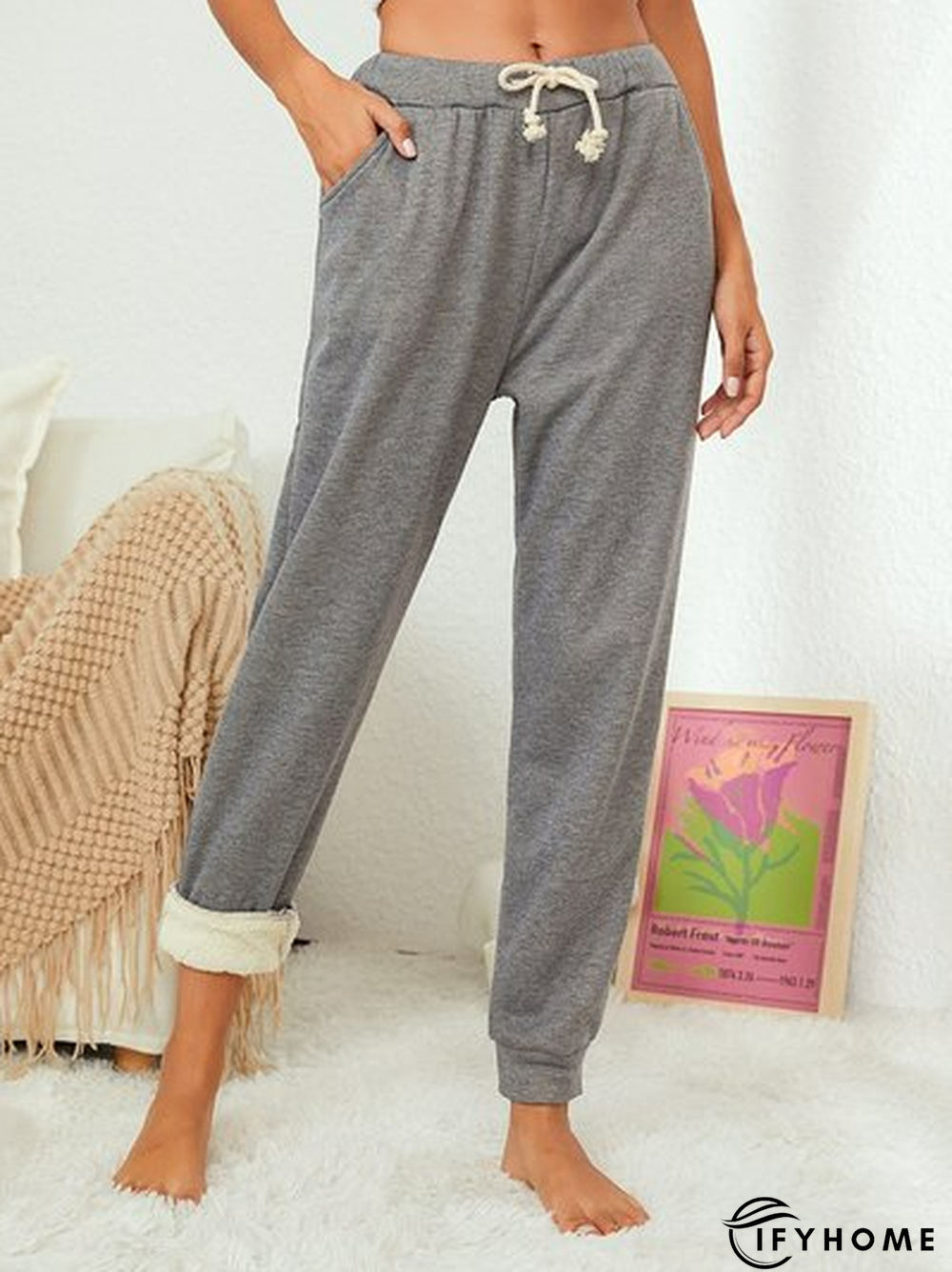 Cotton-Blend Casual Plain SweatPants | IFYHOME