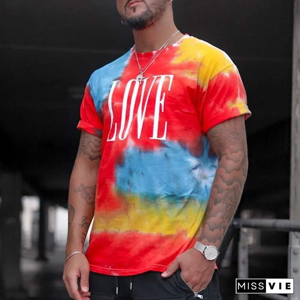 Summer Tie-Dye Printing Casual Fashion Short-Sleeved T-Shirt