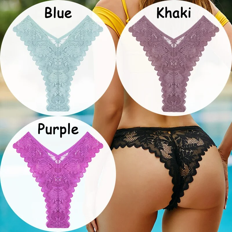 Billionm Lace Panties Women's Underwear Floral Women Panties Perspective Lingerie Brazilian Briefs V Waist Female Underpants
