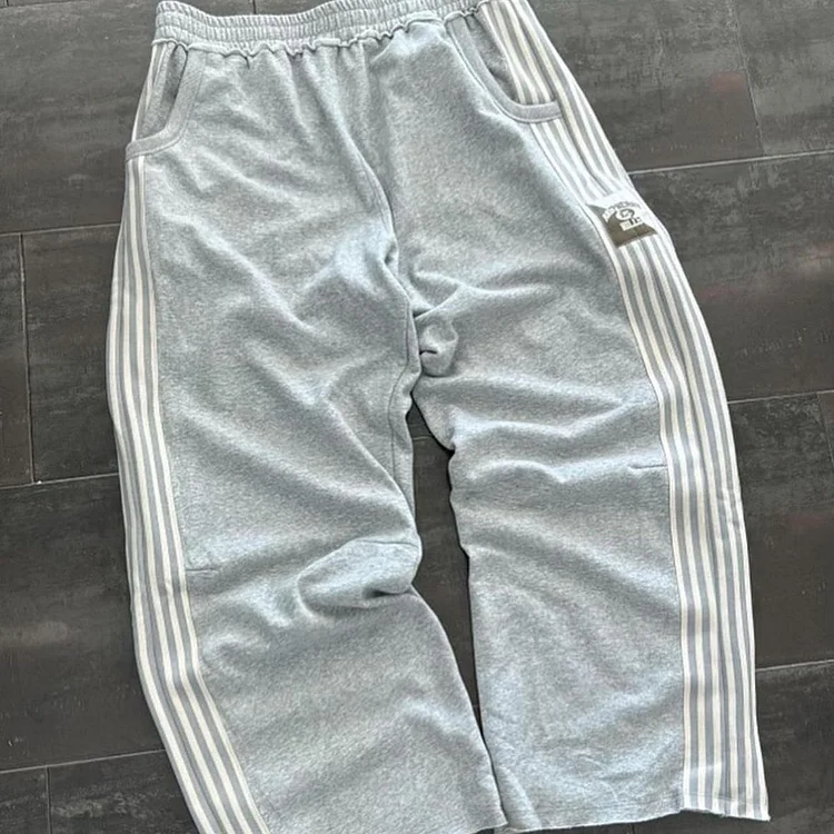 Shuantuo Korean Y2K new fashion five-bar gray trousers men's and women's Harajuku Gothic loose jogging pants mopping pants street wear