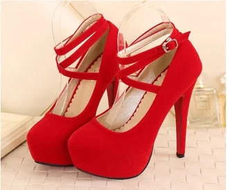 2022 New High Heels For Women's With Red Bottom Platform Stiletto Sexy Shoes Large Size 35-46