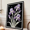 DIY Pearl Painting Iris with Frame for Home Wall Decor(30x40cm)