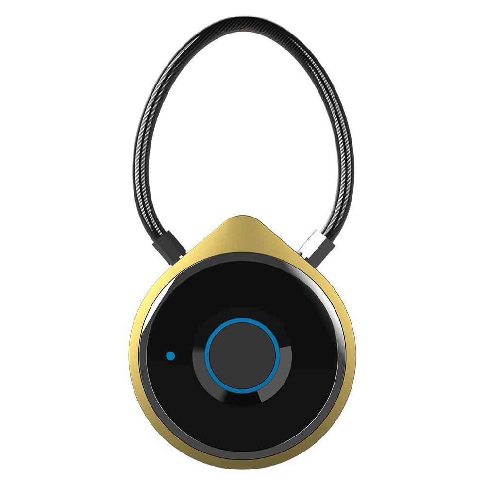 

S9 Smart Keyless Fingerprint Lock Bluetooth APP Control Security Padlock, Gold, 501 Original