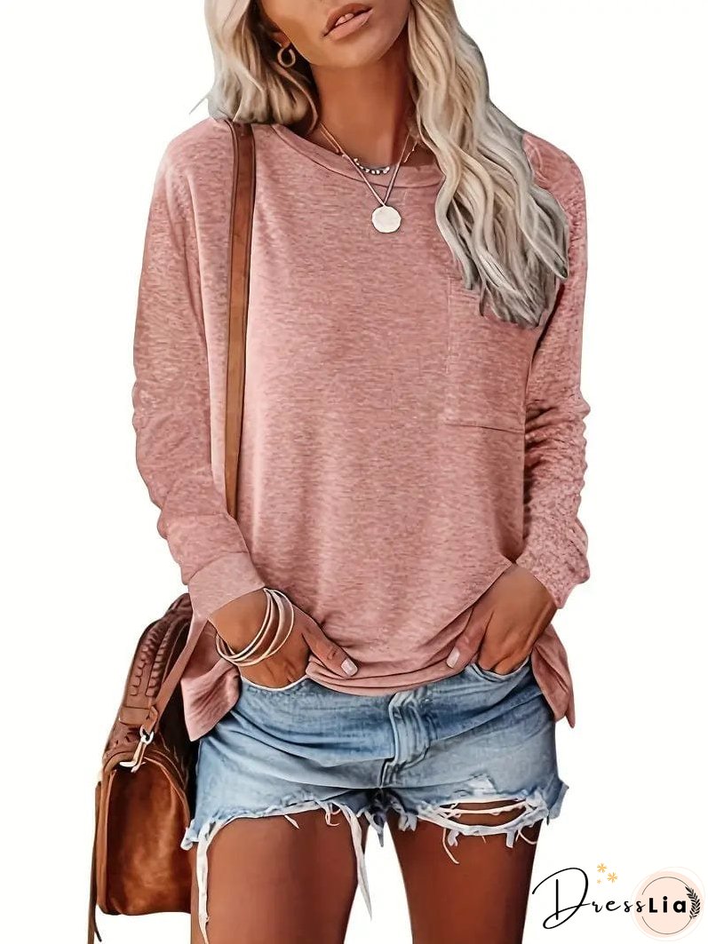 Long Sleeve Crew Neck T-Shirt for Women