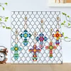 6pcs/set Cross Diamond Painting Keychain DIY Diamond Mosaic Kit Bag Pendant 