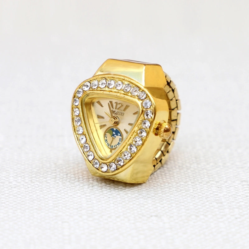 Classic Style Solid Color Quartz Watch Rings Women’s Watches