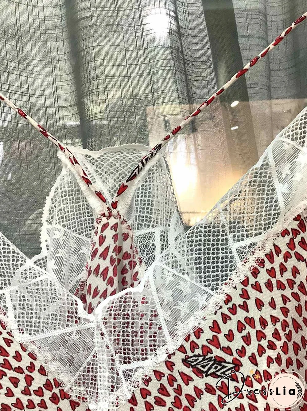 Silk Women New Style Romantic Neckline Exquisite Lace Stitching Letter Printing Girls Camis Vest