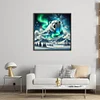 Aurora Mountains Polar Bear-11CT Stamped Cross Stitch 50*50cm/19.69*19.69in