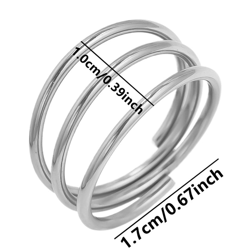 Minimalist Solid Color 304 Stainless Steel 18K Gold Plated Polishing Rings